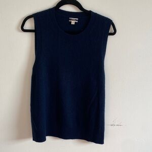 J.Crew Navy Blue 100% Cashmere Sleeveless Sweater Vest